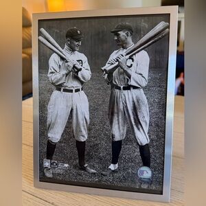 Framed Vintage Ty Cobb and Shoeless Joe Jackson Photo Print